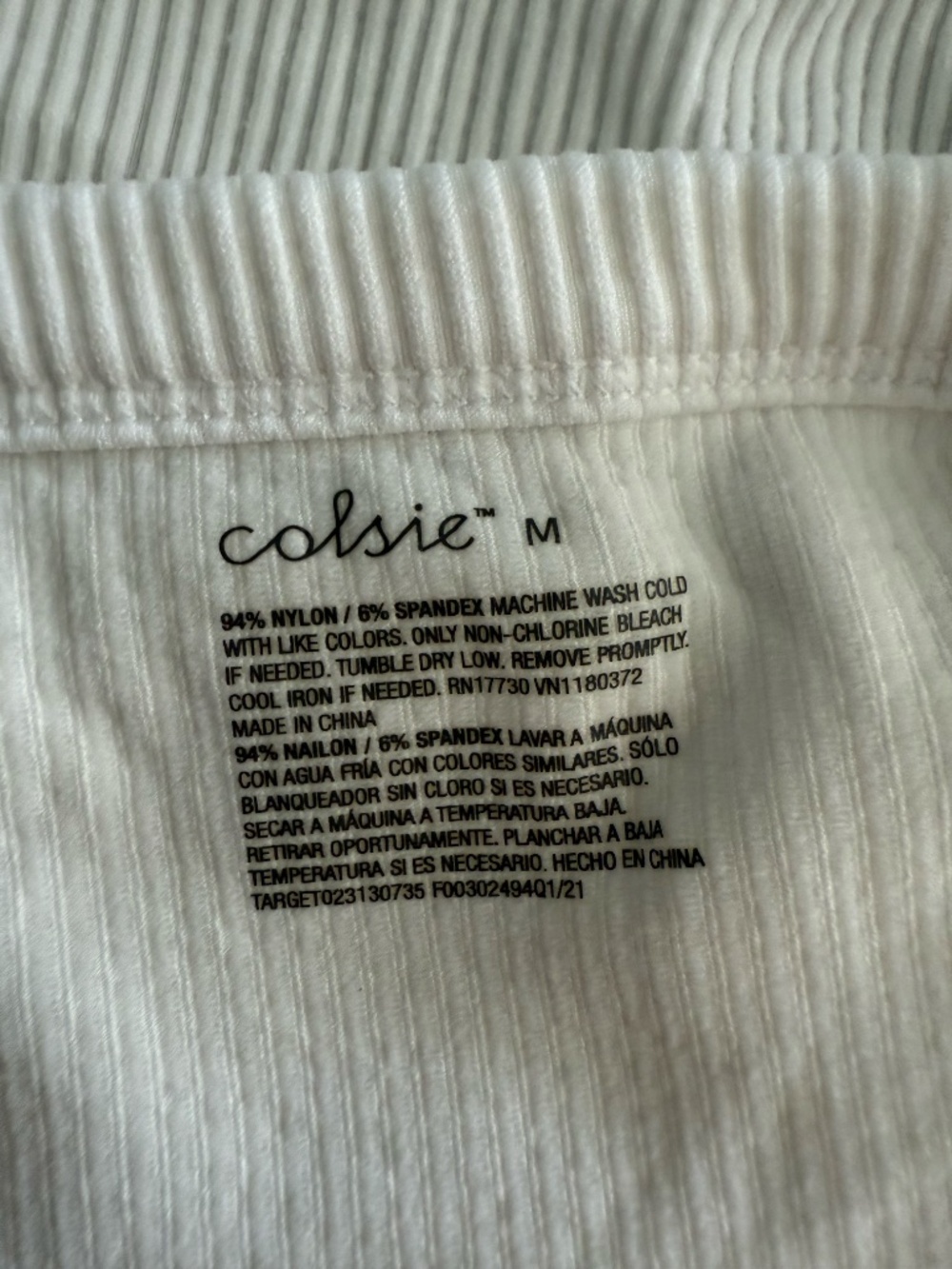 White Colsie Ribbed Cropped Tank Top - Picture 3 of 3